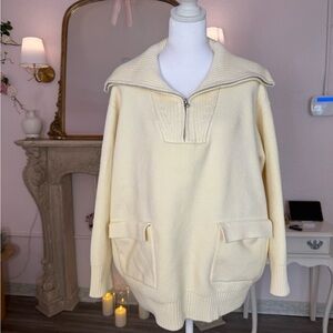Anthropologie Cream Cowl Neck Sweater